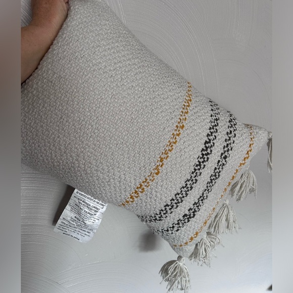 Throw Pillow 14”x20”  Stripes Tassel  Hearth & Hand with Magnolia - Picture 1 of 4